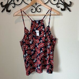 AERIE PAISLEY SPAGHETTI STRAP TANK NWT SIZE LARGE